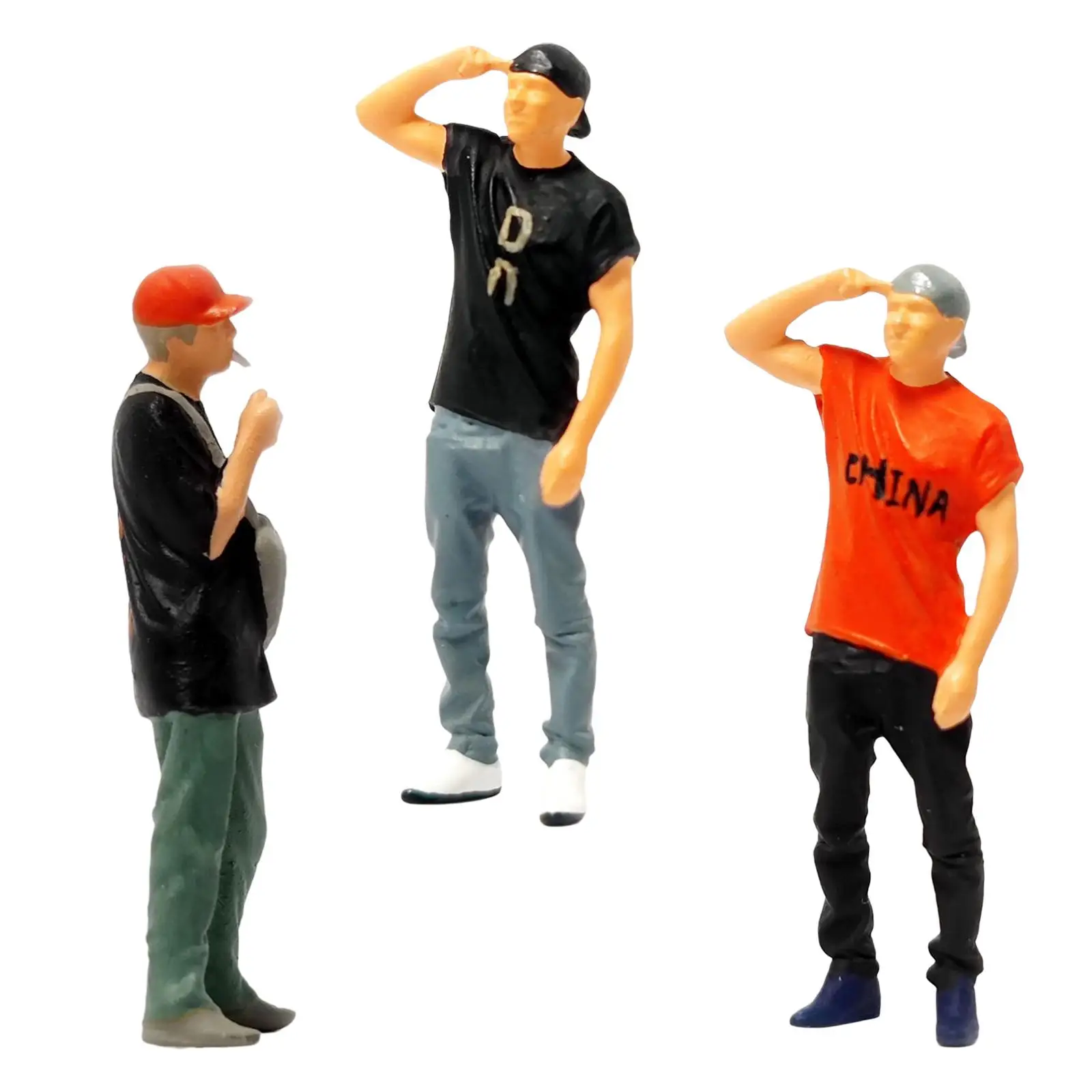 Tiny 1/64 Scale Men Figures for Desktop Decor Railway Model Street Scene