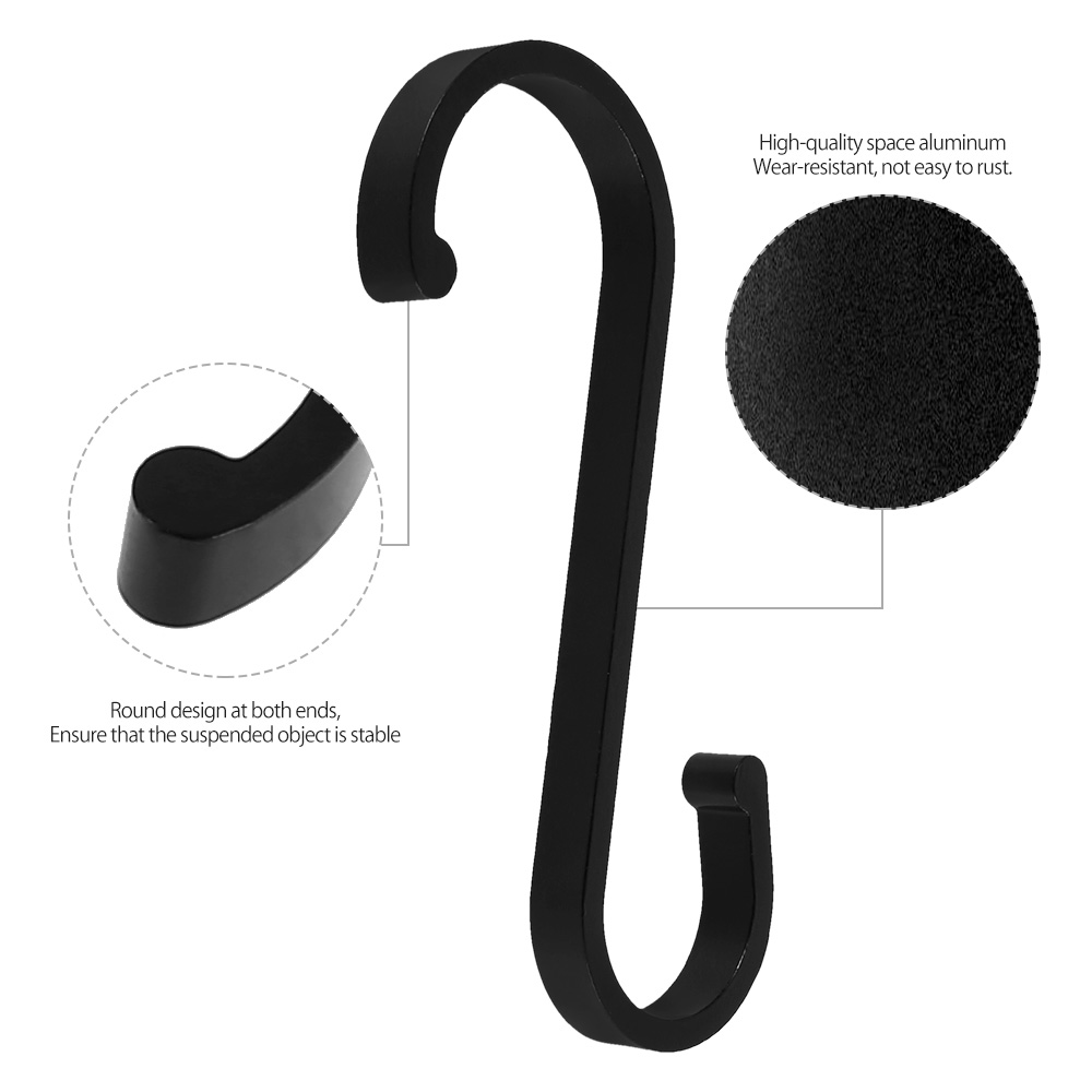 Description Picture 4 of item12Pcs S Hooks Metal S Shape Hooks Heavy Duty 304 Stainless Steel Flat Hooks S Shape Hangers For Hanging Plants Pots Pans Closet