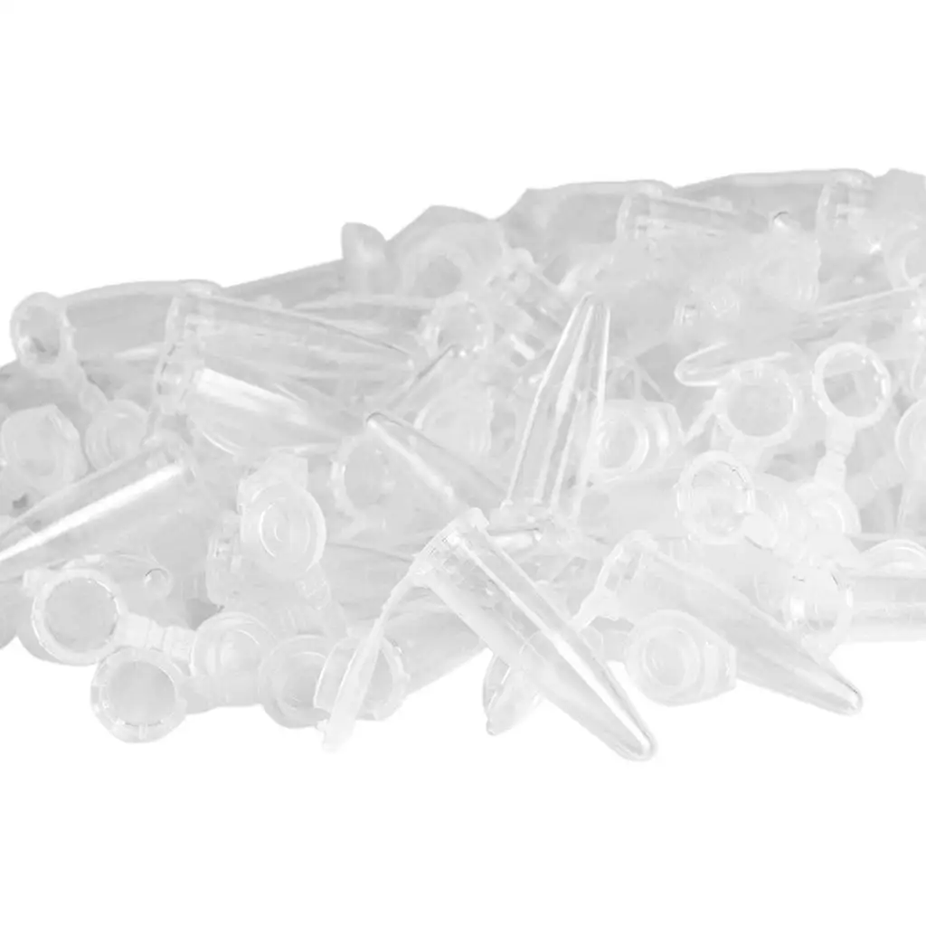 100 lot Clear Plastic Centrifuge Test Tubes Containers Vials
