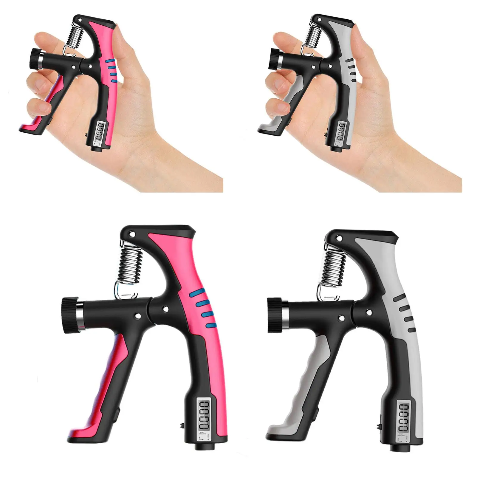 Hand Grip Strengthener Adjustable Resistance Heavy Duty Workout with Counter for Guitar Men Women Beginners Player Athlete