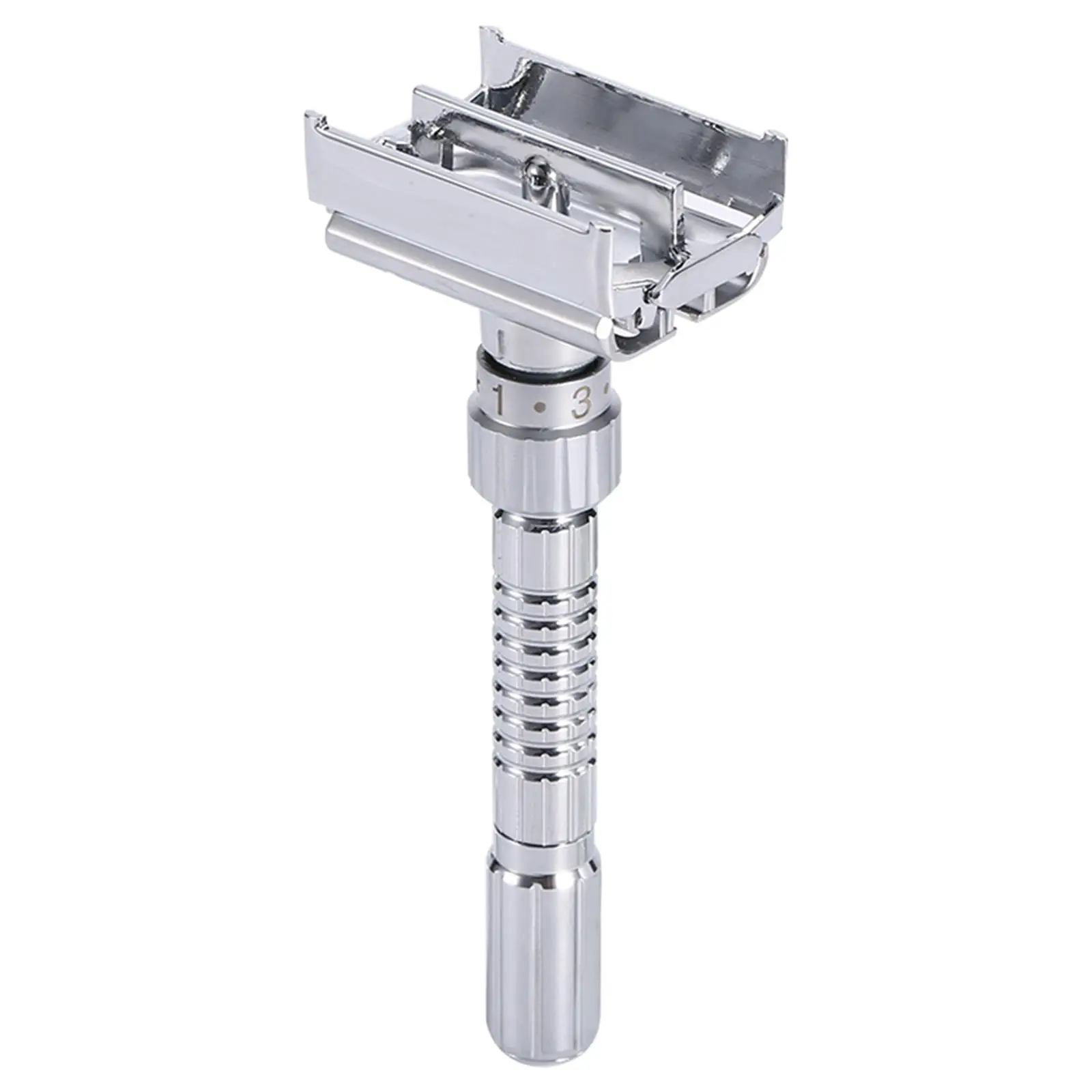 Manual Double Edge Safety Razor with 5 Blades Reusable Plated Eco Friendly Zinc Alloy Adjustable Beard Shaver for Everyday Use