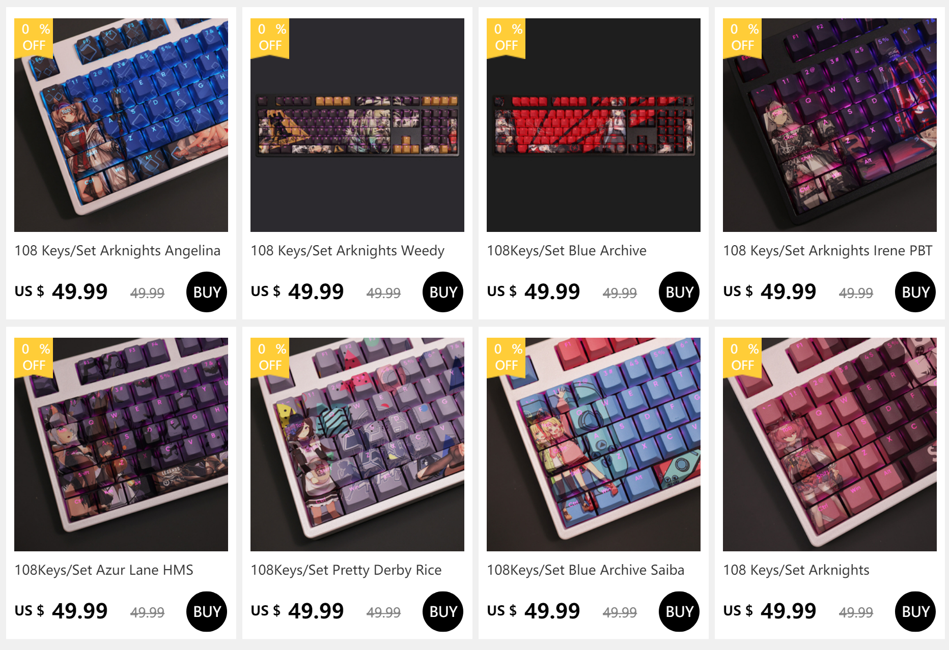 takina lnoue pbt keycaps cereja perfil para