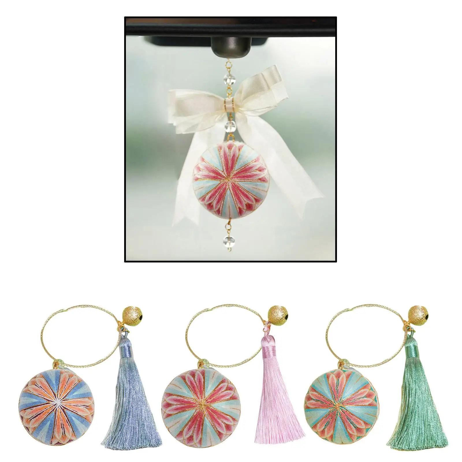 Temari Ball Embroidery DIY Handbag Hanging Thread Small Ball for Women Girl