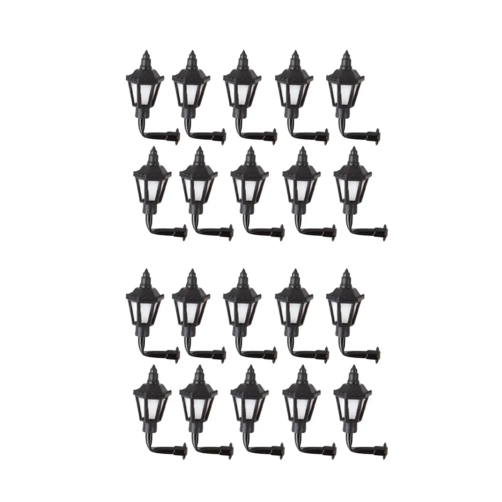 10 Pieces Mini Miniature Street Light Model Doll Simulation Room Ornament 1:87 Scale Lamp Vintage Wall Lamp Models furniture