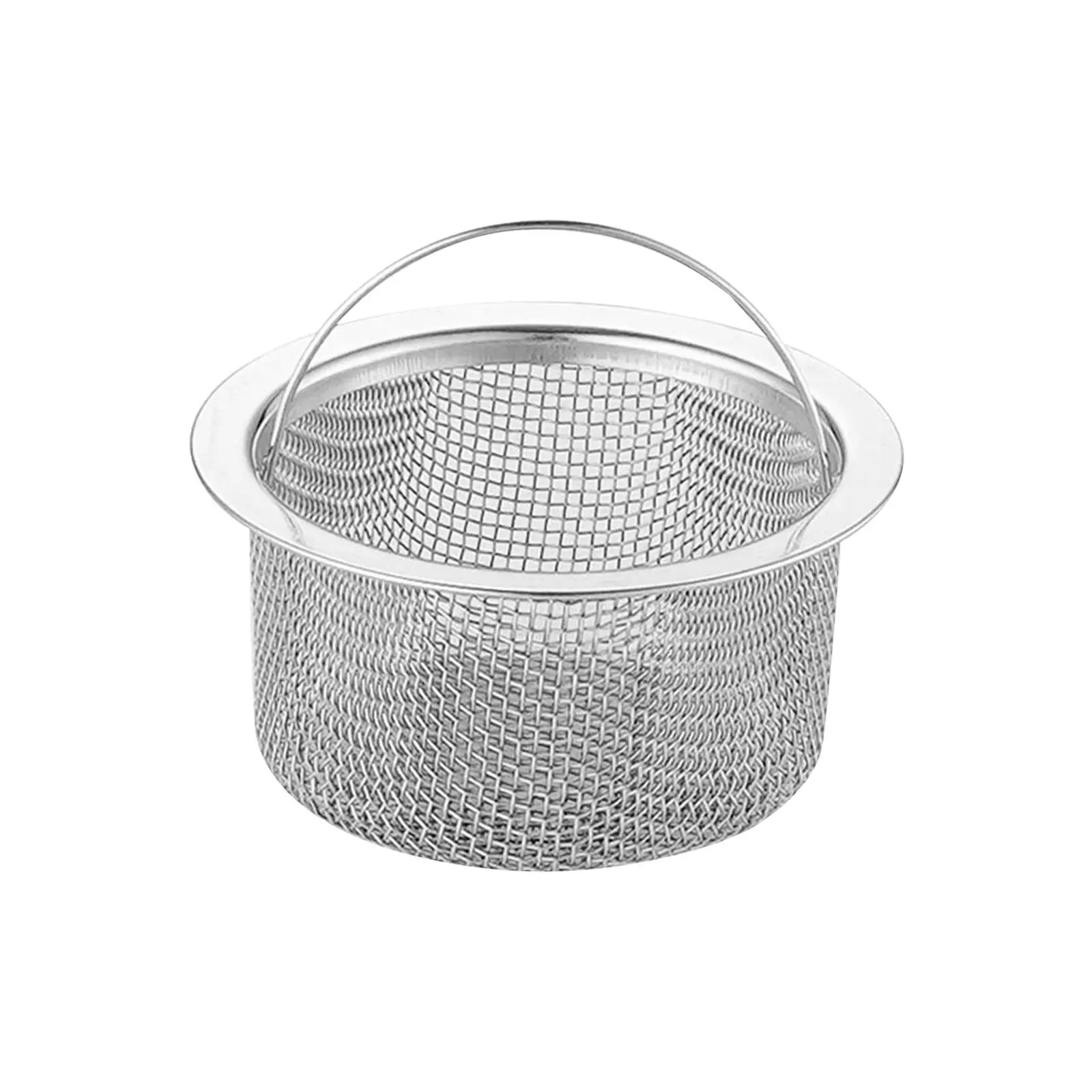 Stainless Steel Sink Strainer Basket Basin Drain Filter Shower Drain Hole Filter with Handle for Restaurant Bathroom Sink