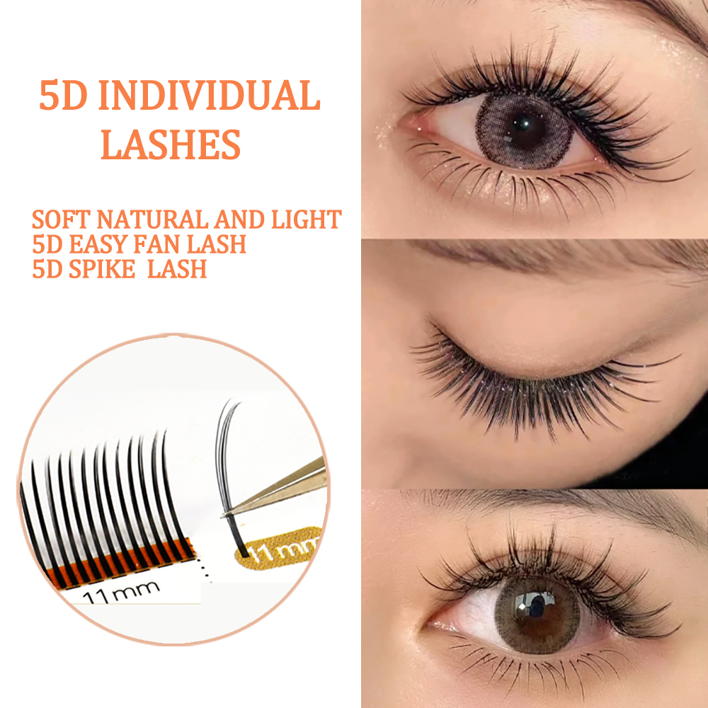 Best of 5D Natural Individual Lashes Matt Black Soft Faux Mink Easy Fan Spike Eyelash Extensions Russian Volume Premade Fans Clusters Reviews & Tips