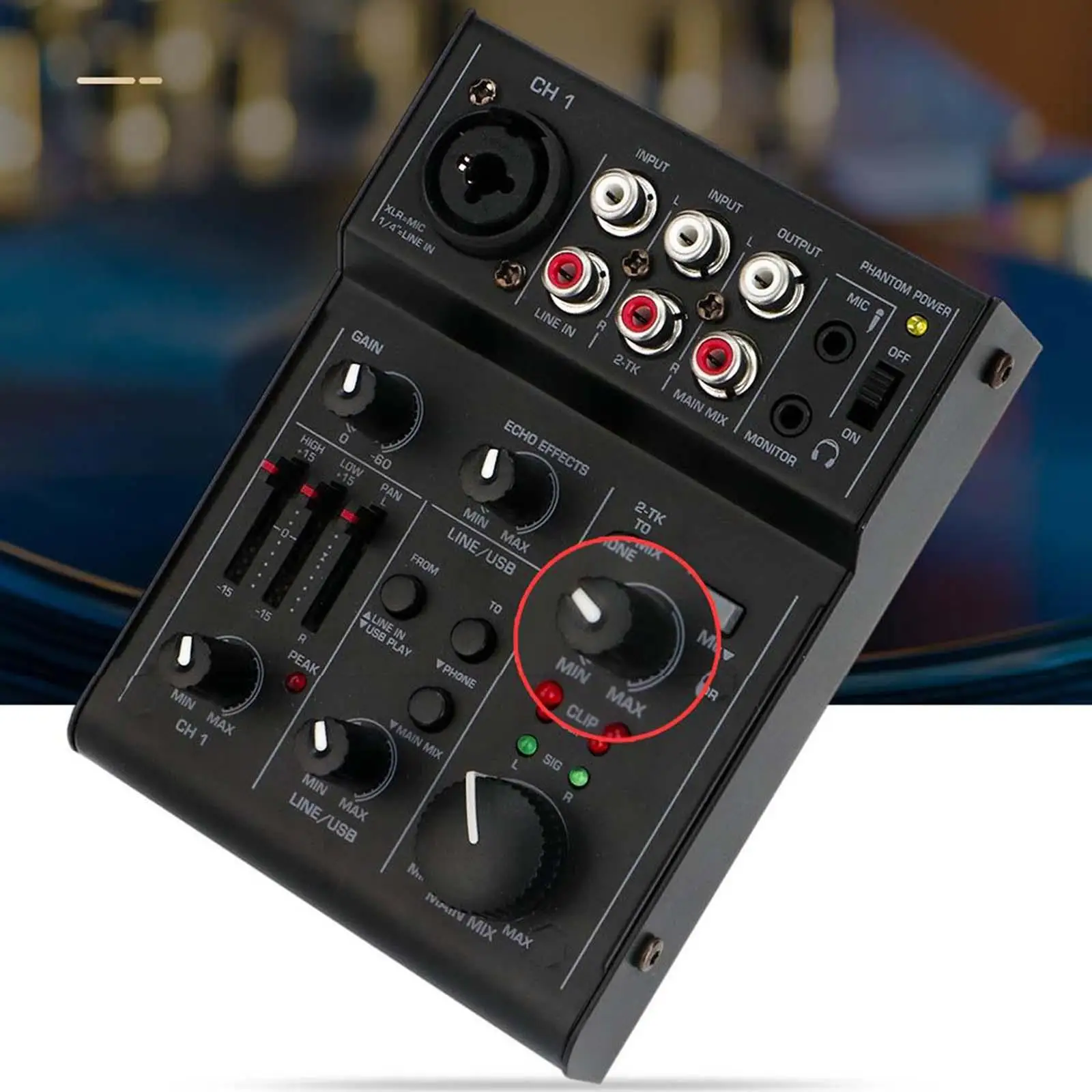 Digital Mixer Universal Interfaces Easy Connection Portable Audio Sound Mixer for Microphone Mobile Phone Laptop Active Speaker
