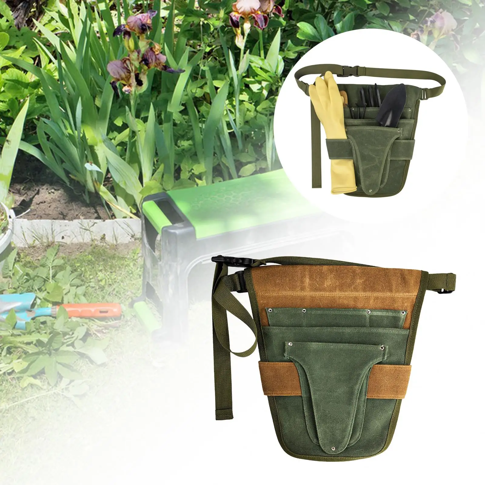 Handy Garden Tool Belt, Heavy Duty with Multiple Pocket Tool Waist Pouch Tool Storage Waist Belt for Electricians Carpenters