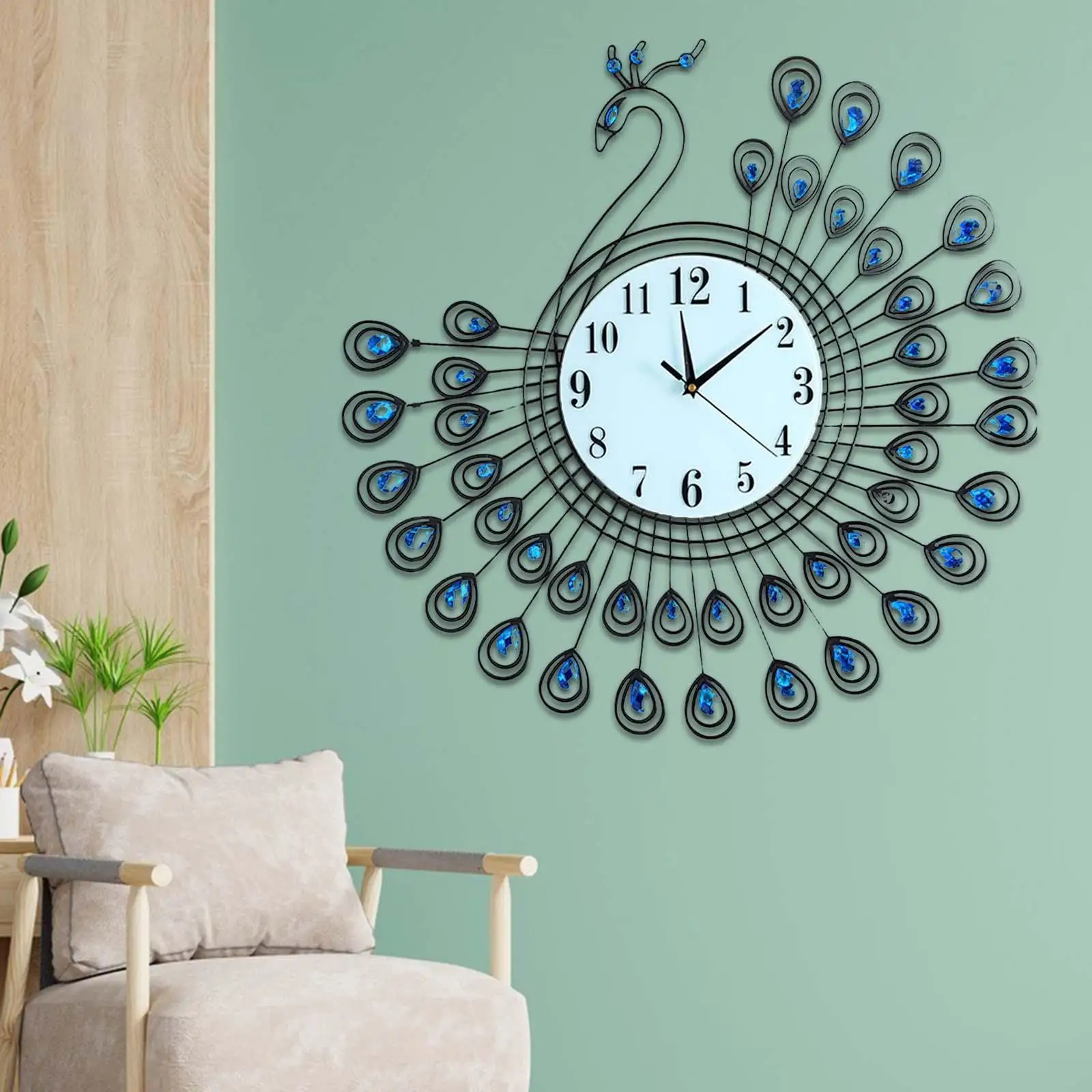 Large Wall Clock for Living Room Decor, Silent Decorative Clock for Kitchen Dining Room Decoration