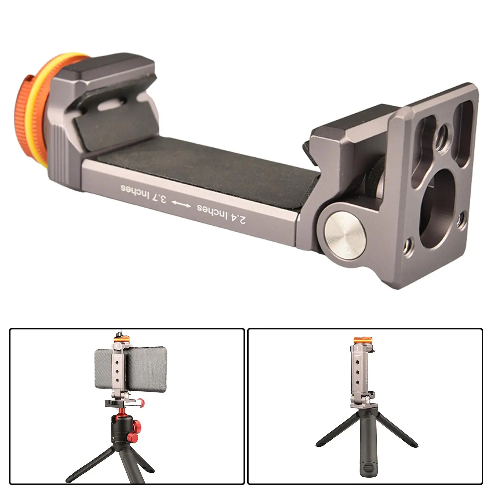 Metal Phone Clamp with Cold Shoe Quick Release Aluminum Alloy Smartphone Clip for Live stream Phone Vlogging