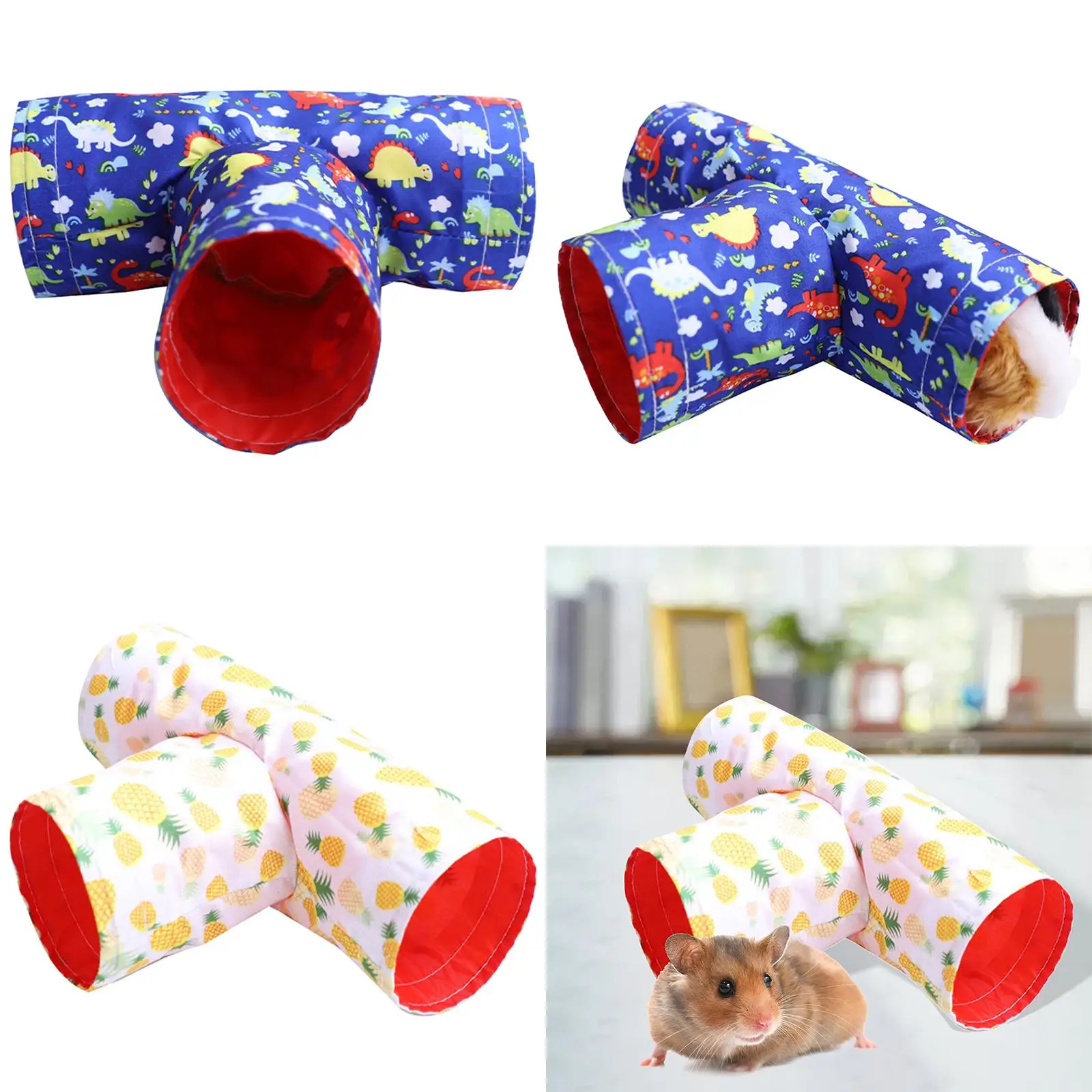 Pet Guinea Pig Tunnel Tube Hideout Toy for Hamster Gerbil Rat Sugar Glider