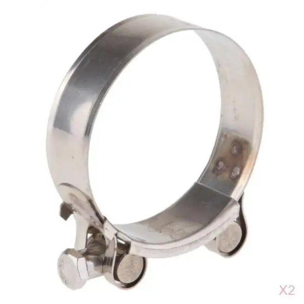 2 Pieces Motorcycle Exhaust  Clamp, Fixed Muffler Fitting, Stainless Steel Modification Accessories
