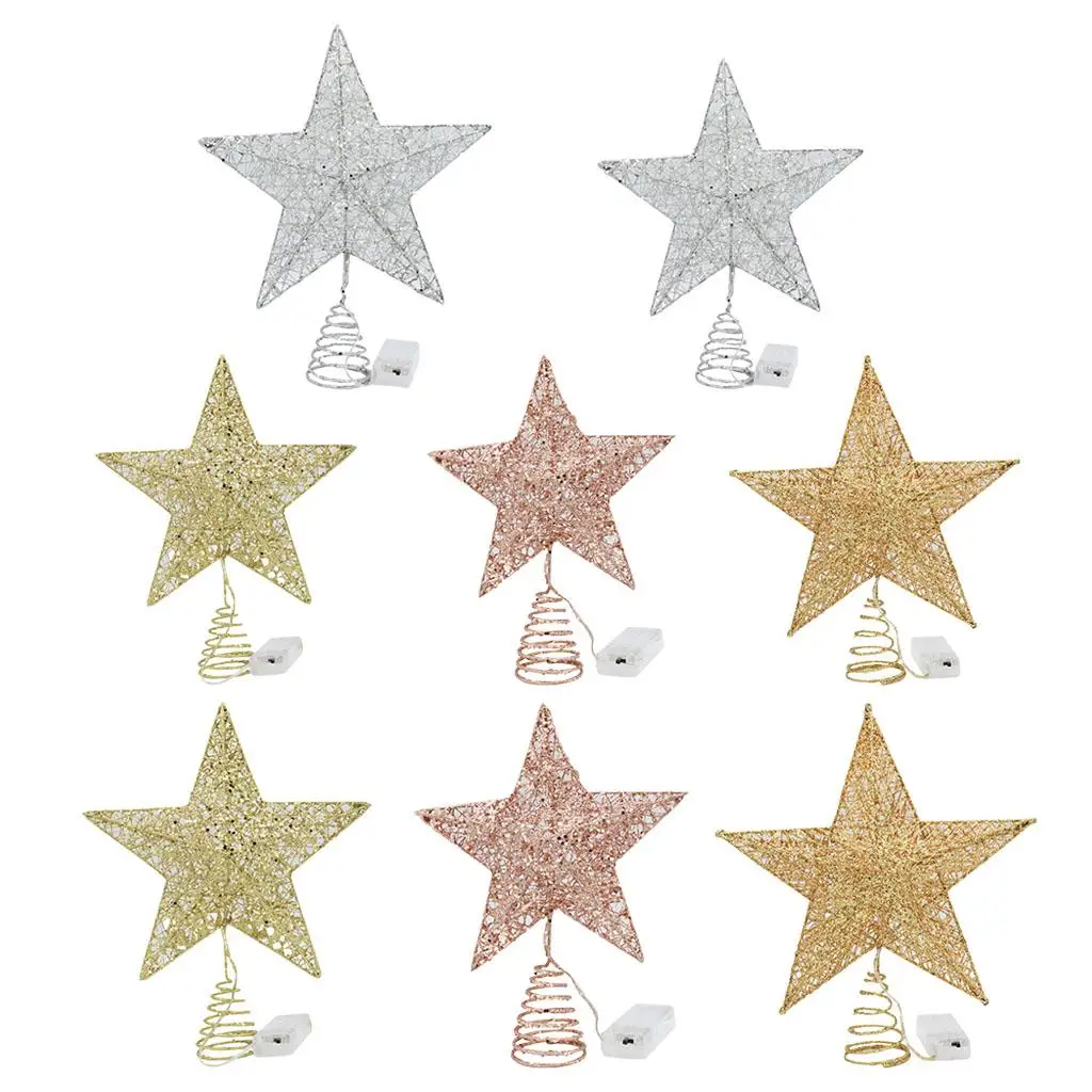 Xmas Treetop Star Creative Romantic Christmas Tree Top Light for Party Home Holiday
