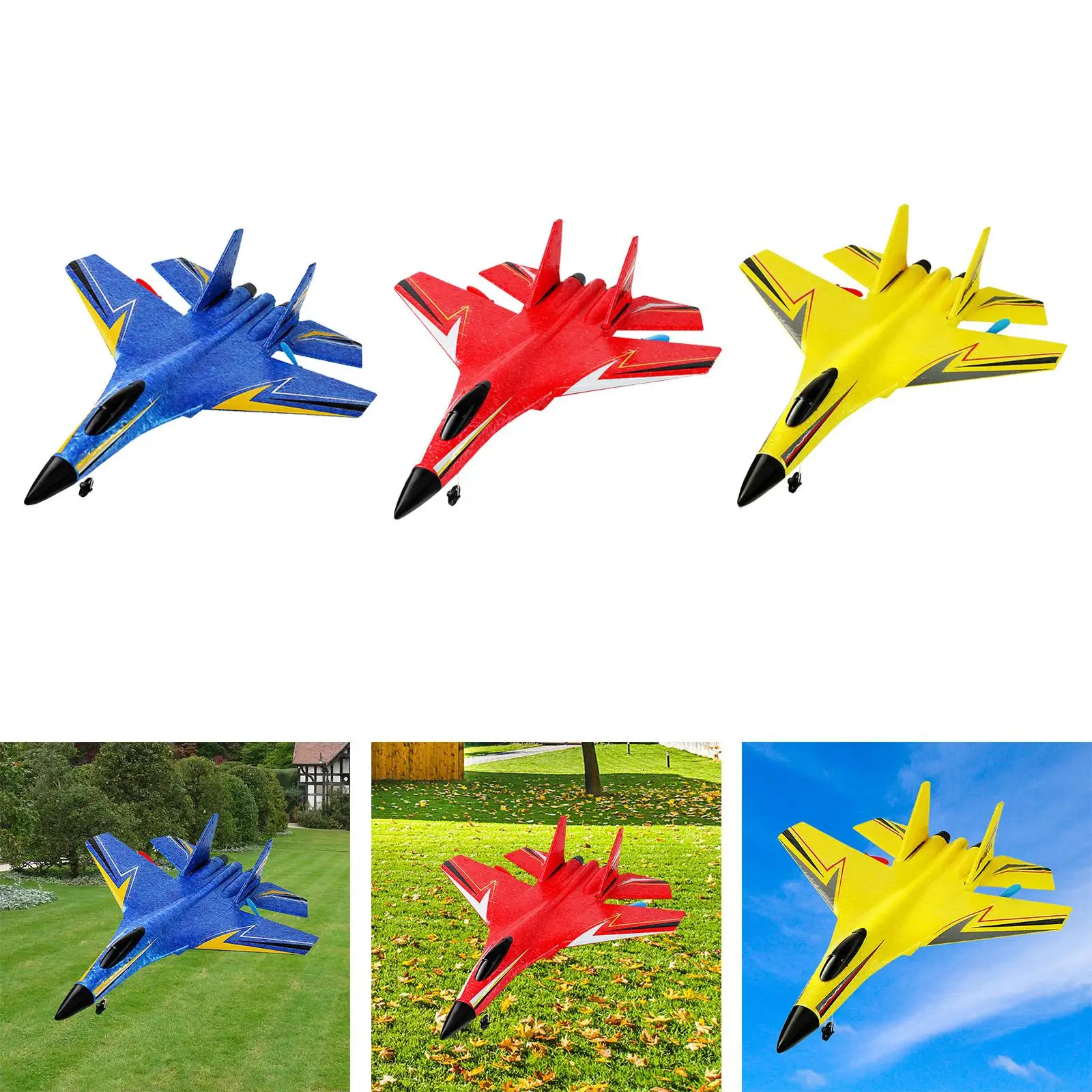 2.4G 2 Channel Remote Control Plane Fighter Glider RC Fixed Wing Plane for Children Kids Beginners Boys Girls Adults
