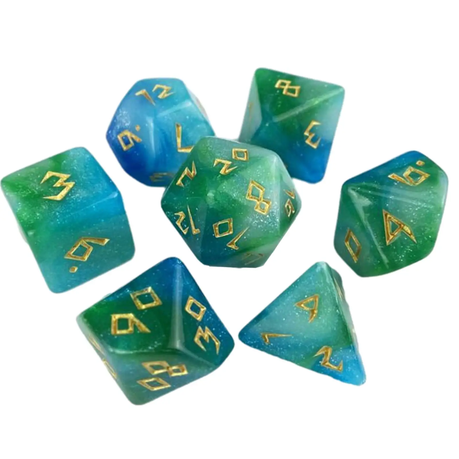 7x Multi Sided Game Dices Acrylic Game Dices Set for KTV Party Table Game Role Playing Game Board Game