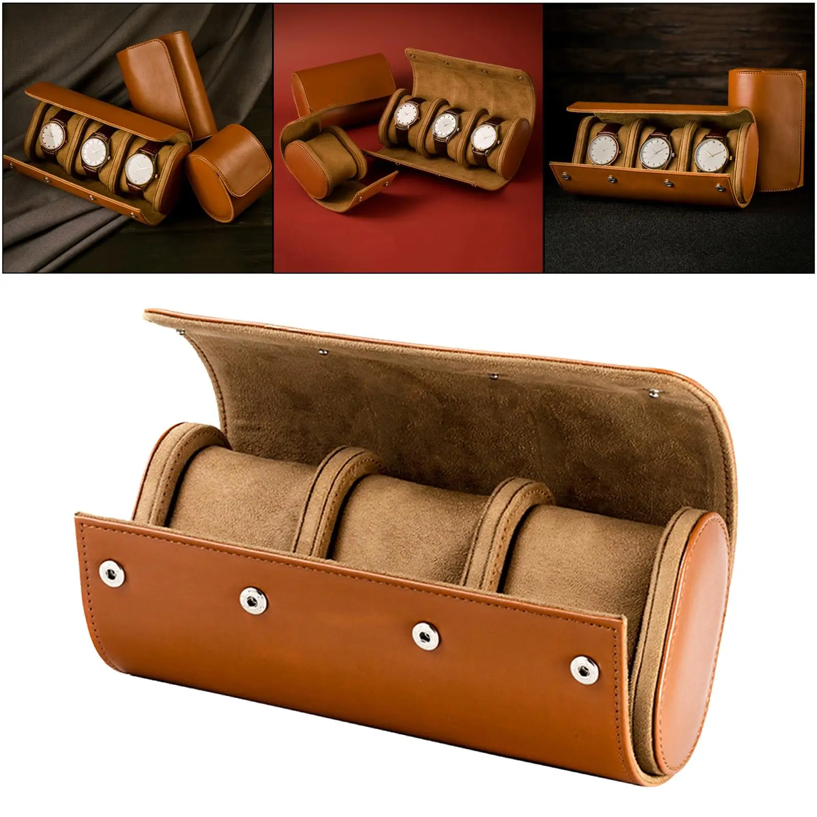 PU Leather Watch Box Organizer with Removable - Jewelry Display & Storage Container Holder