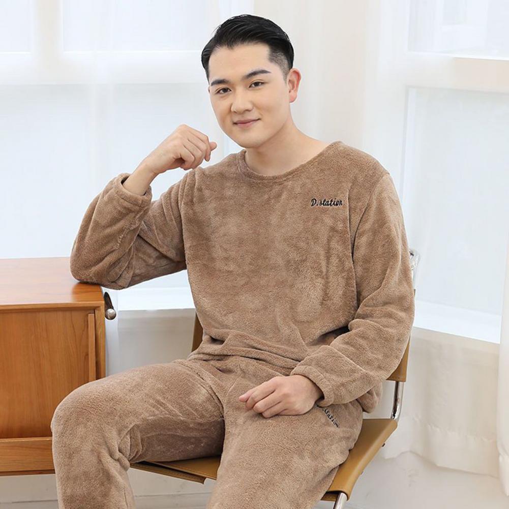 Title 5, Thickened Pajamas Set Thick Fleece Winter Men