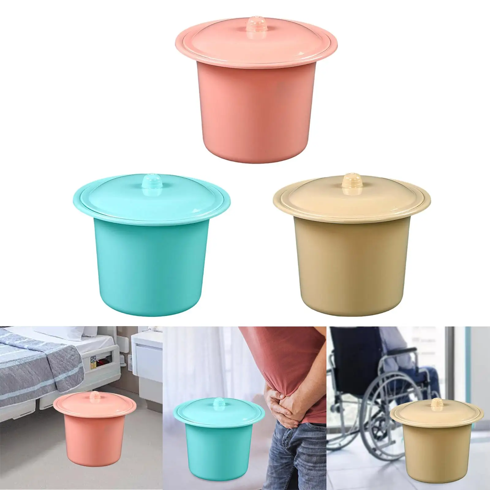 Compact Spittoon with Lid Splashproof Durable Urinal Pot Pee Potty Mobile Toilet for Outdoor Emergency Camping Car Elderly