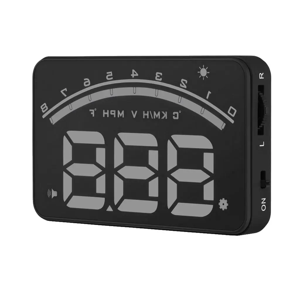 M9 OBD2 Multi-color Car HUD Head Up Display Speed Fuel Tank Water Temp Warning Speedometer