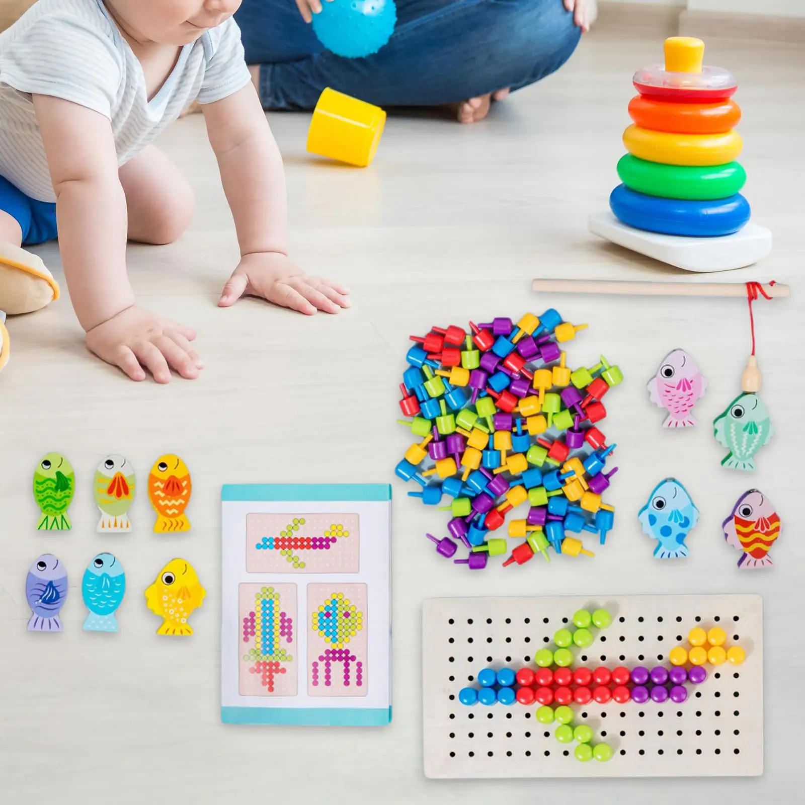 Fishing Board Game Developmental Toy Novelty Develop Fine Motor Skill Fishing Toys for Boys Girls Toddlers Kids Holiday Gifts