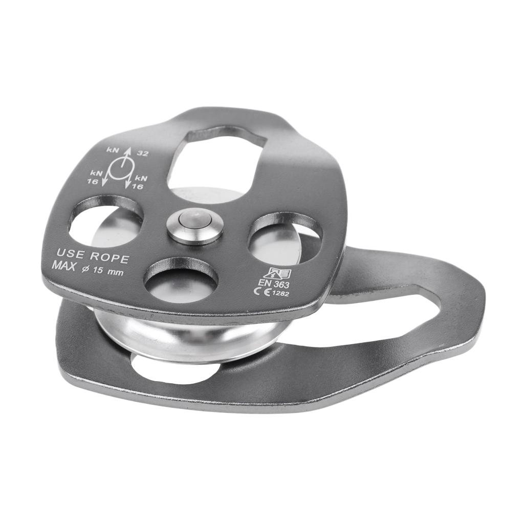 Single Sheave Pulley 32kN Large Aluminum Rescue Pulley Single Side Swing Pulley for Climbing Rigging Rescue Hauling