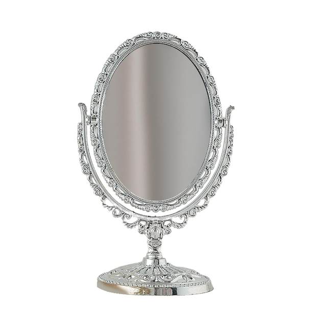 Vintage sold Ornate Swivel Mirror on Stand, vanity makeup mirror, dresser storage, ring holder