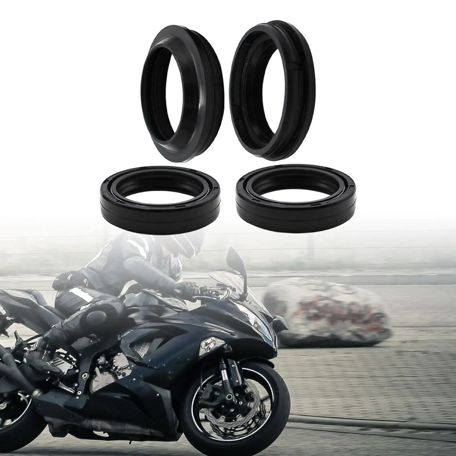 4 Pieces 36x48x11mm Durable Motorcycle Front Fork Damper Oil Seal and Dust Seal for Yamaha XT 125 R Bra 2007 1D4-f2480-00