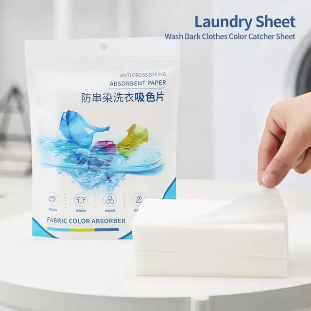 50pcs Laundry Sheet Honeycomb Structure Anti Cross Dying Absorbent Paper  Wash Dark Clothes Color Catcher Sheet - Laundry Balls & Discs - AliExpress