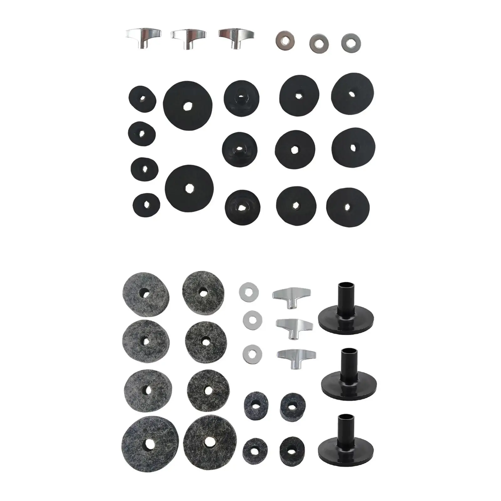 21Pcs Drum Replacement Parts Accs Cymbal Felt Washer Cymbal Washer Equipment Drum Felt