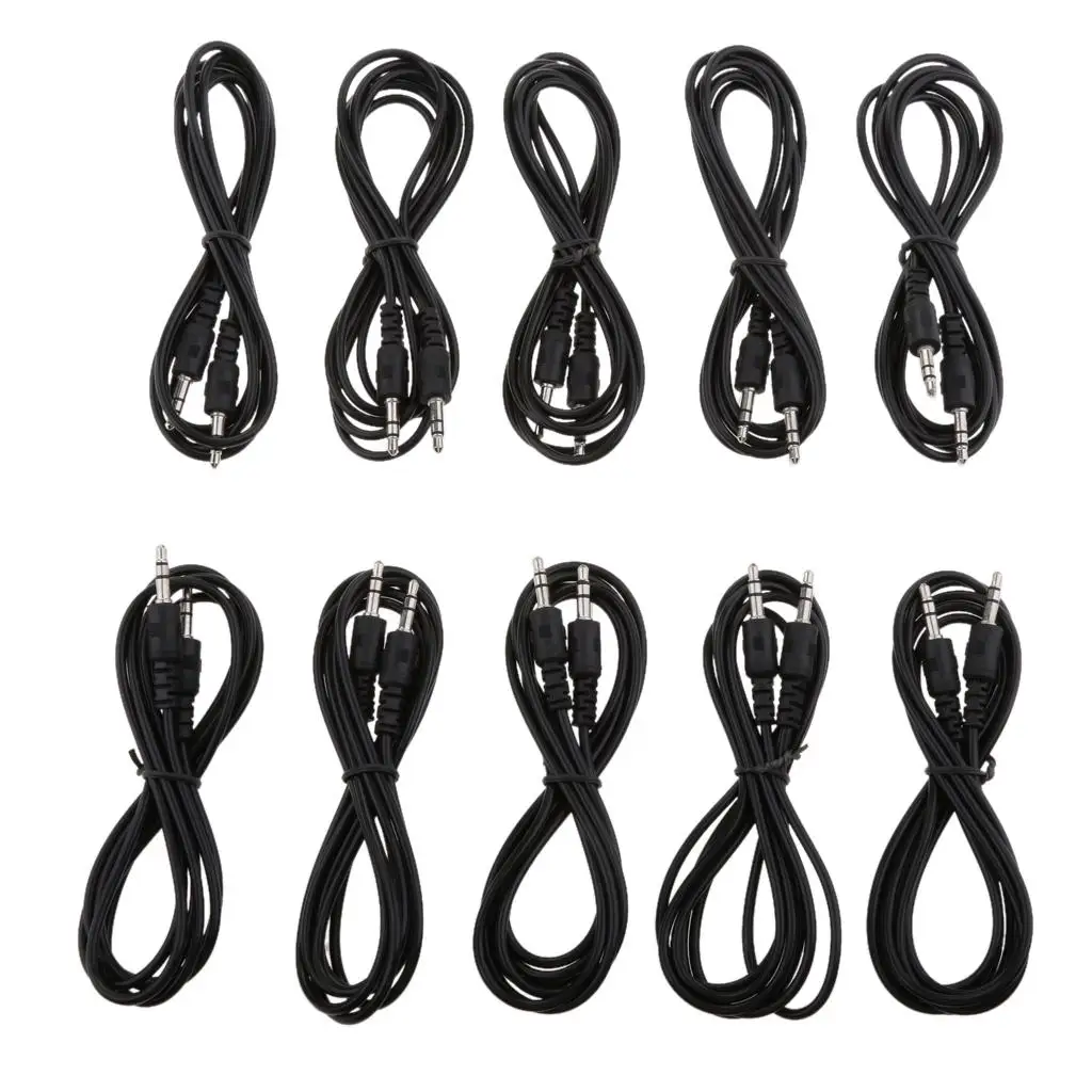 10 Pieces 3.5mm Male to Male Audio Cable Extension Wire Lead Car Home Audio