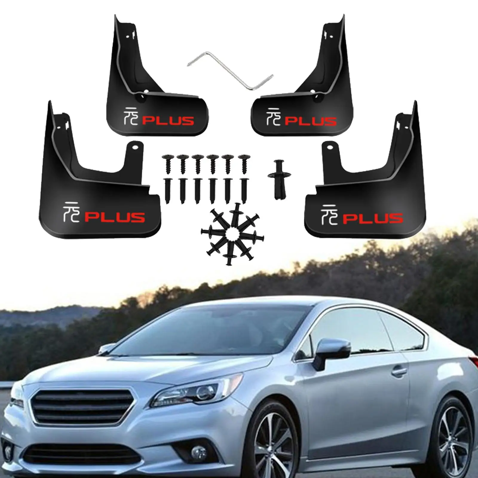 4 Pieces Mudguard Mud Flaps Front and Rear Black for Byd Yuan Plus 2022