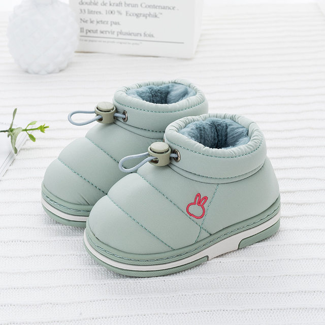 girls and boys indoor non-slip baby down cotton shoes new winter leisure  children's bag and cotton slippers - AliExpress