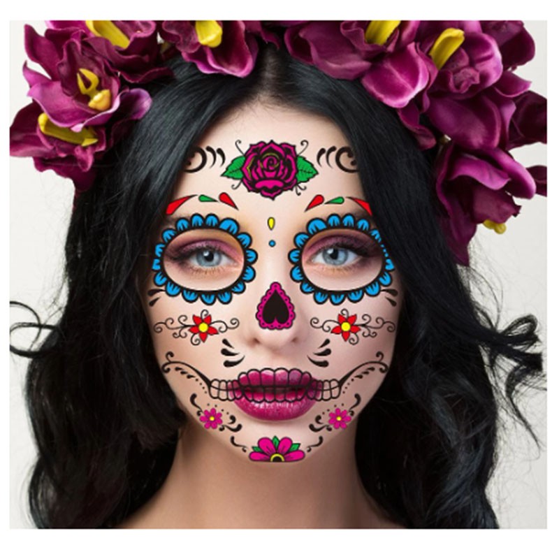 Best of 1 / 8pcs Halloween Funny Face Tattoo Stickers Creative Aesthetic Art Temporary Makeup Dance Horror Face Stickers Tattoo Stickers Reviews & Tips