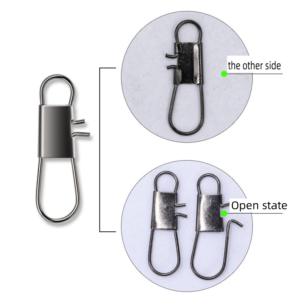 DNDYUJU 50-100 stücke Carbon Stahl Angeln Stecker Angeln Snap Pin Rolling Swivel Angeln Köder Tackle Angeln Haken Werkzeug snap – Detail 5