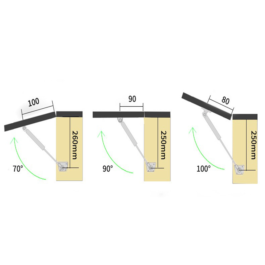 Description Picture 4 of item2pcs 100N/22lb Gas Shock Strut, Gas Spring Shock Lift, 11.4 Inch Gas Spring Shock With L-Type Mounts For Cabinets Window Toy Box