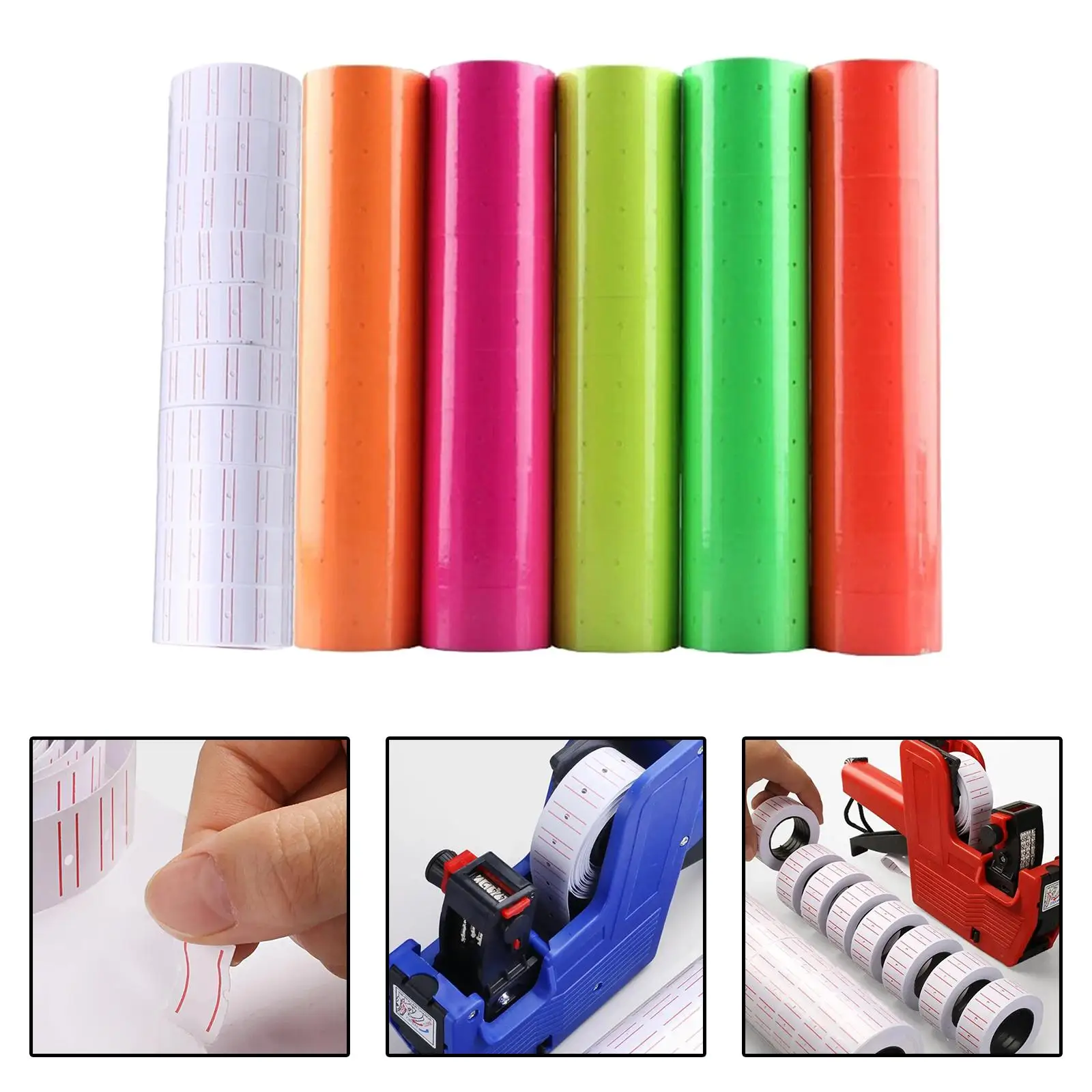 60Pcs Label Price Paper Labeling Tagging Supplies Marking Prices Tags Rolls Pricemarker for Stores Use Retail Shop Supermarkets