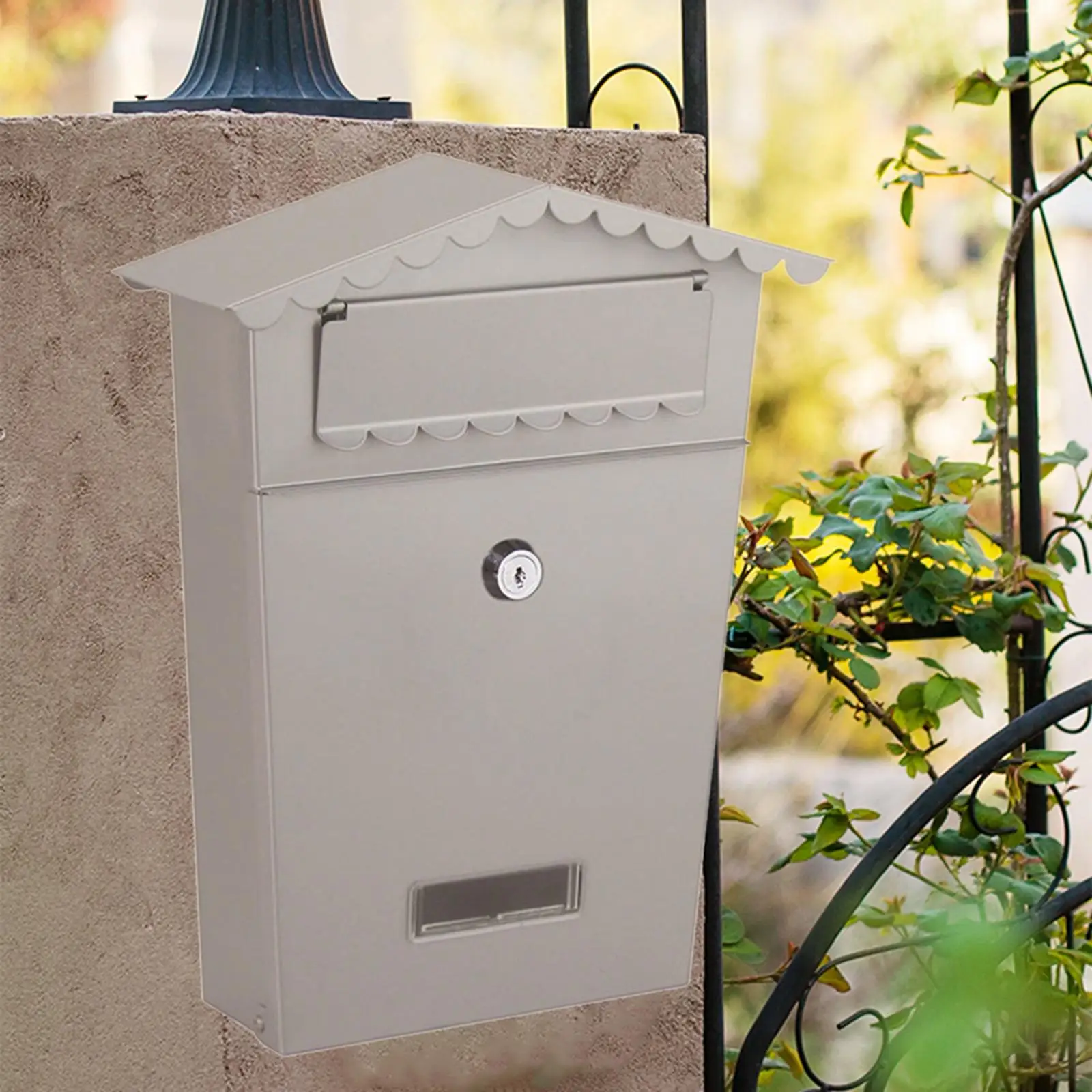 Wall Mount Mailbox Large Capacity Locking Mailboxes with Key Lock Metal Mail Box for Home Decorative