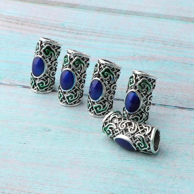 10x  Braid Antique Hair Cuffs Silver Gold Beads Rings Clips Tubes