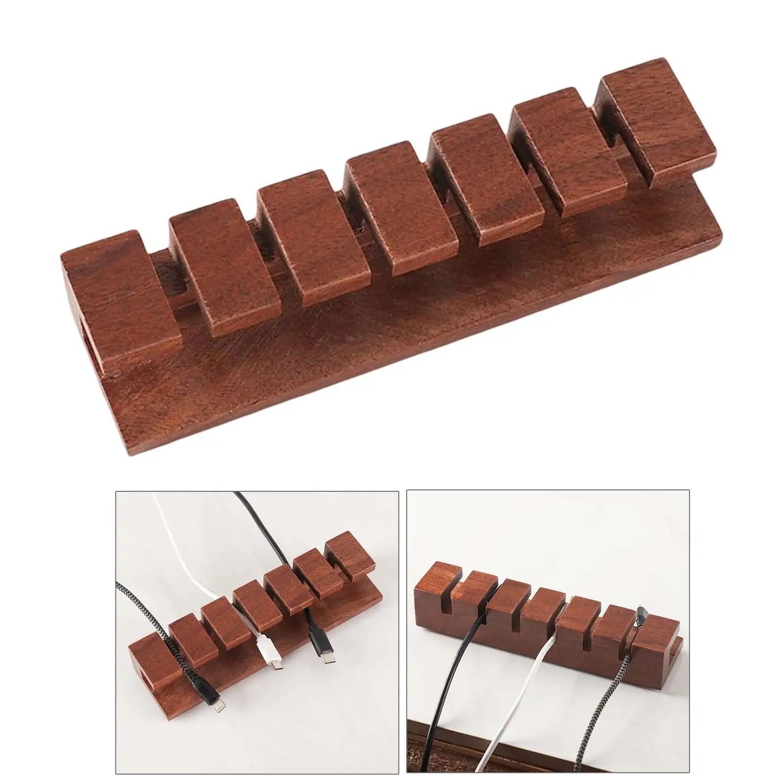 Wooden Cable Organizer Wire Manager Organizing Wire Storage Holder Winder for Mouse Wire Computer Home Office Desktop