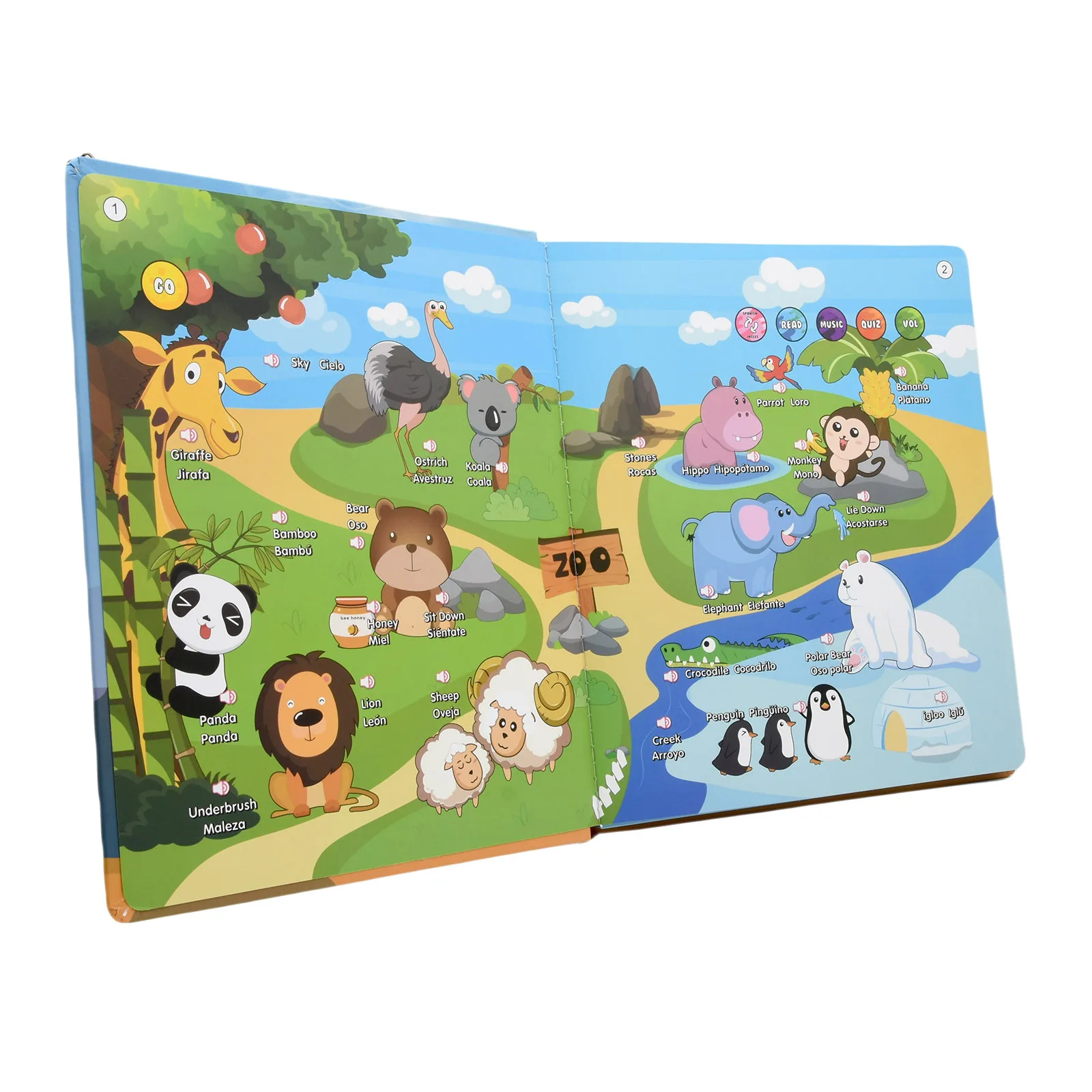 Montessori Spanisch Englisch Sprache Lernmaschine Elektronische Lesebücher Kleinkind Baby Lernspielzeug Multifunktions Ebook – Detail 6