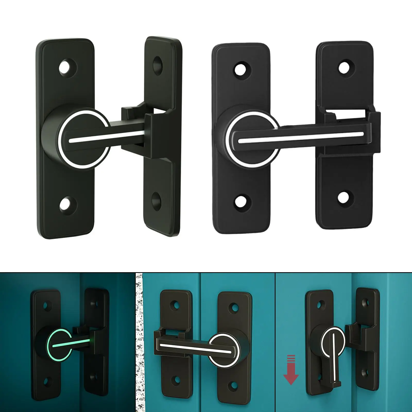 Door Holder Latch Rotatable Luminous Safety Zinc Alloy Durable Anti Theft Hardware for Garden Cabinets Hotel Barn Home