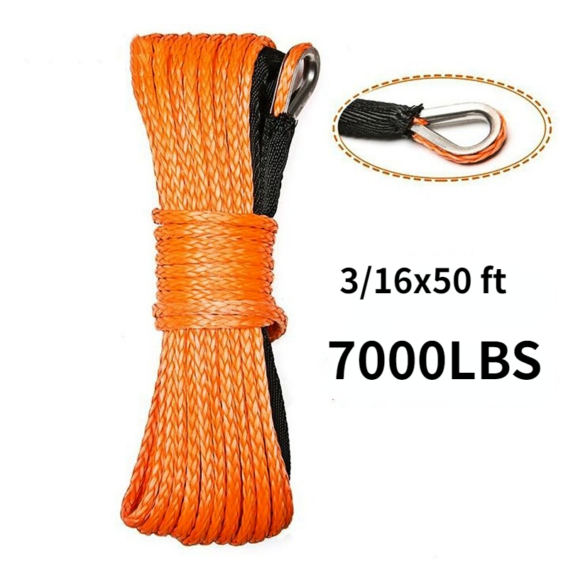 3/16 ''x 50' Abschleppen Seile Synthetische Faser Winde Linie Kabel Seil 7000 + LBs + Mantel Für ATV UTV 5,5mm * 15m Synthetische – Detail 5