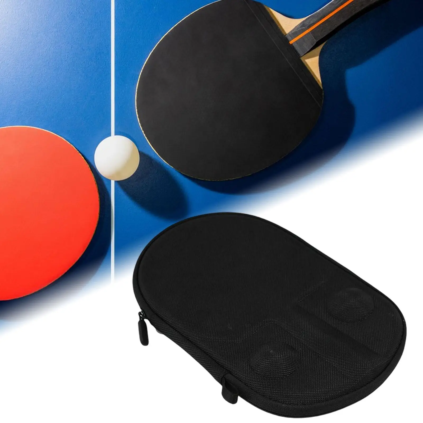 Portable Table Tennis Racket Case Lightweight Waterproof Hold 1 Racket and two