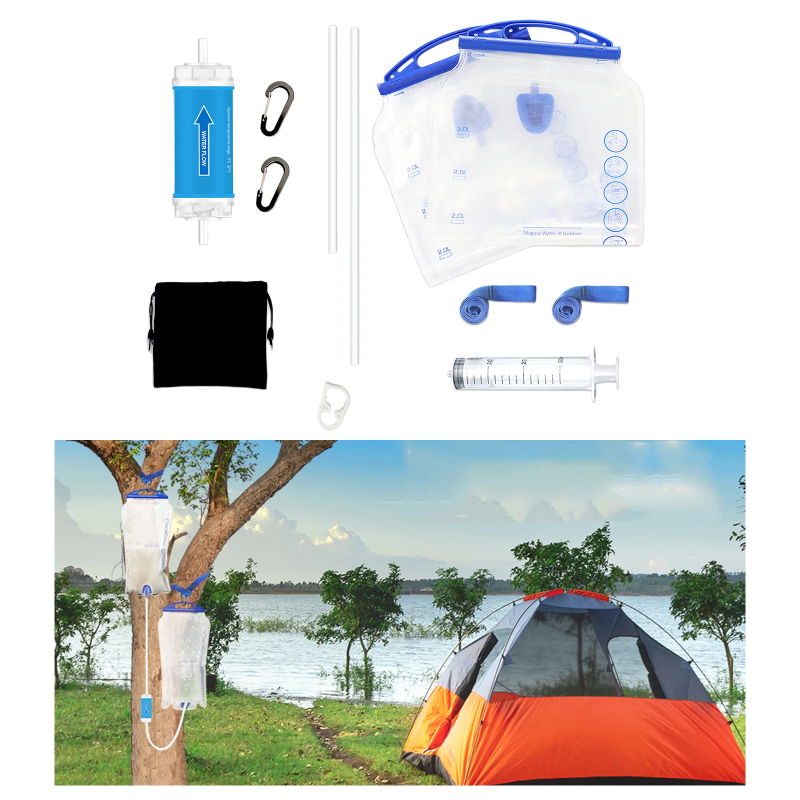 Compact Portable Water Filter Personal Gravity  Filtration Survival