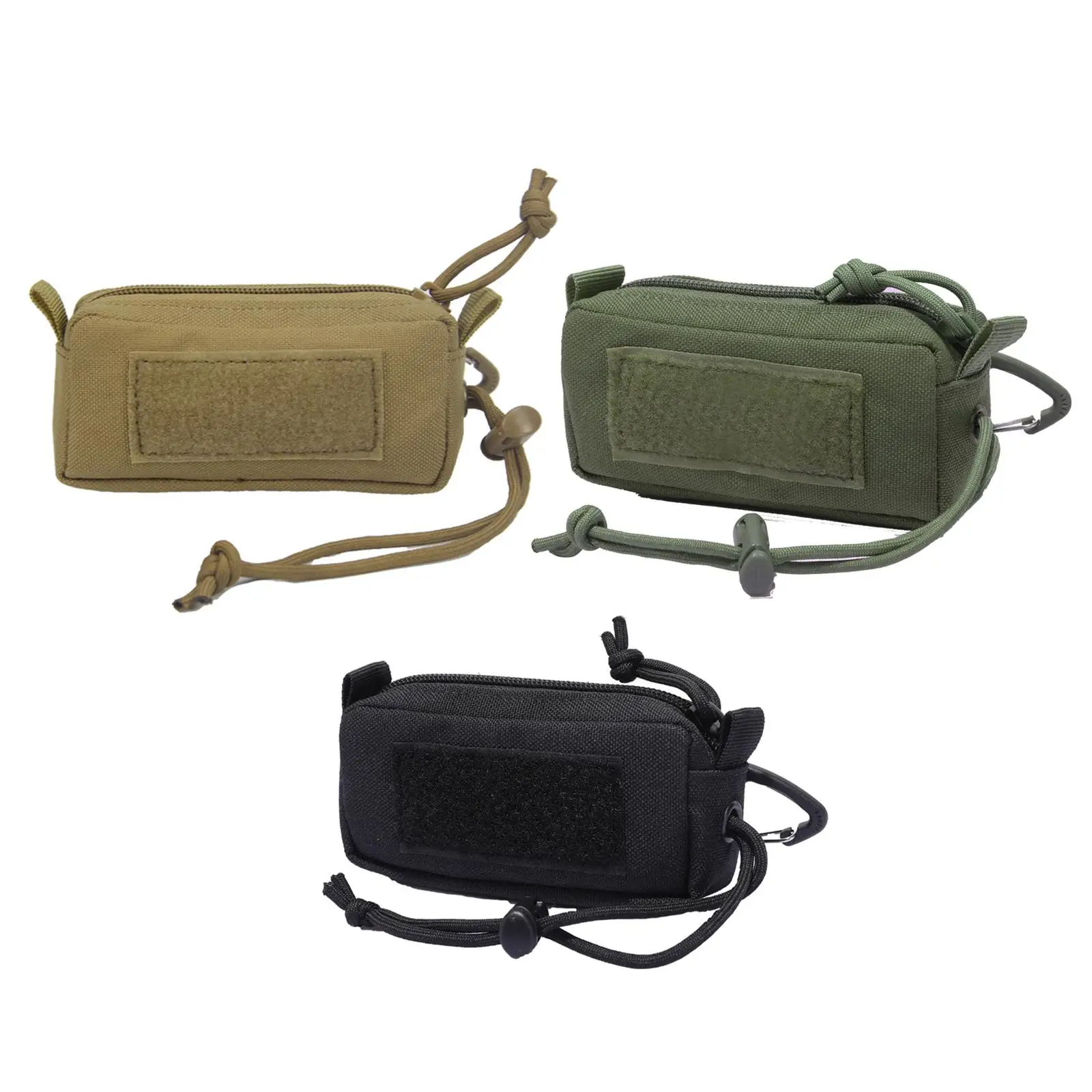 Portable Waist Bag Pack Zipper Closure 1000D Nylon Multi-Purpose with Key Ring Key Holder for Phone Credit Cards Hunting Coins