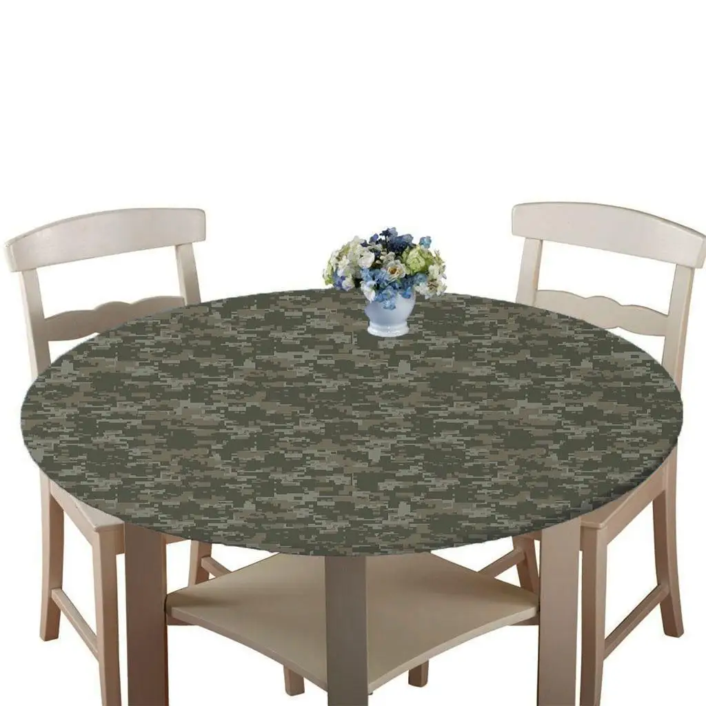 Round  Elastic Table Cover -  Pattern Kitchen Decor -- Fits  55`` Diameter