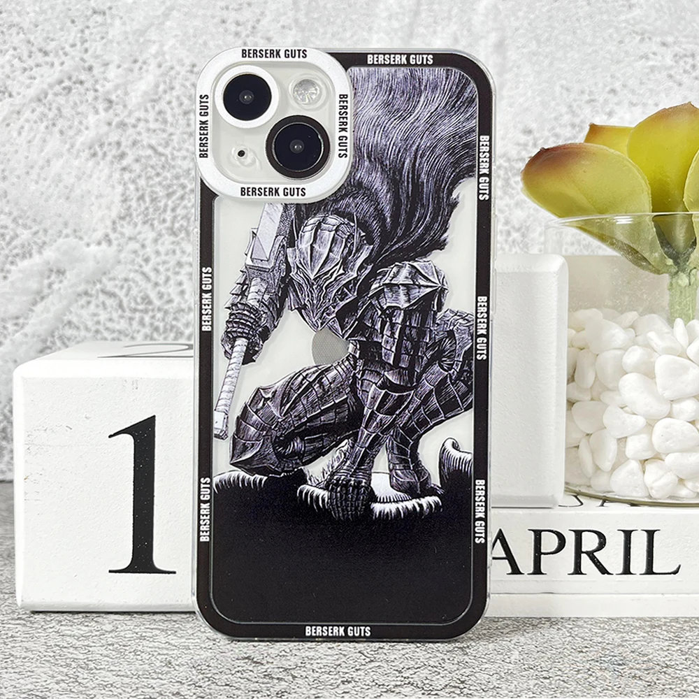 Berserk Guts Anime Phone Case For iPhone 14 13 12 11 Pro Max Mini XS X XR SE 7 8 Plus Soft Cover- S9a0f2cde8e5f45ddb0a674427c5df5fep