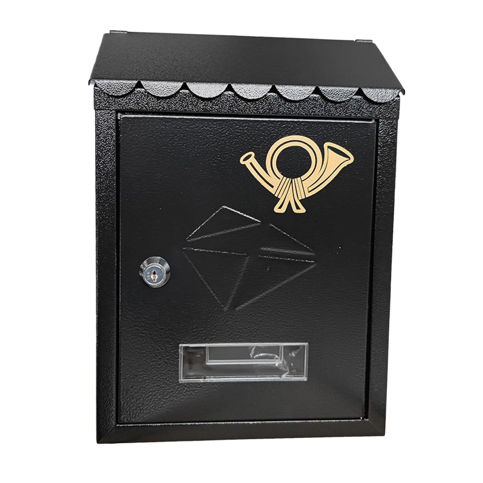 Description Picture 3 of itemWall Mount Mailbox Metal Decorations 21.5x7x30cm Front Door Outside Decorative Letter Magazines Post Lockable Porch Drop Box