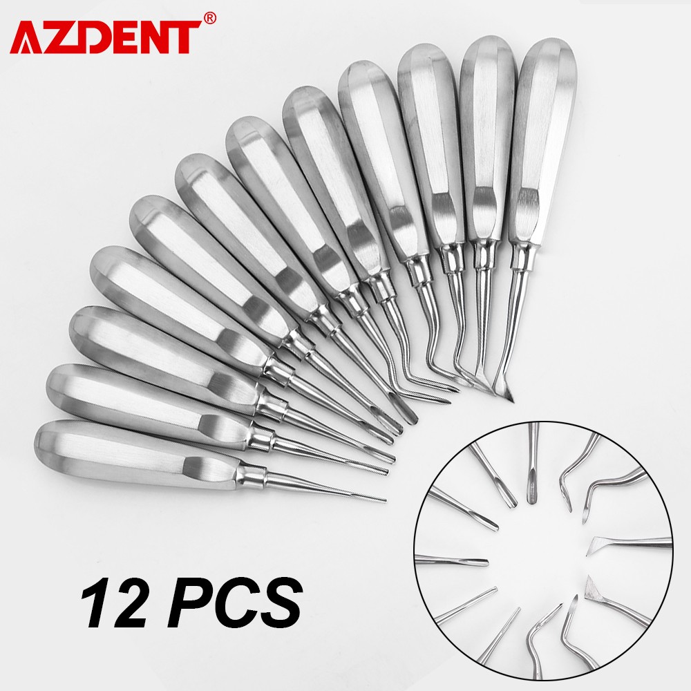 Best of AZDENT 12PCS / Set Dental Elevator Stainless Steel Teeth Extraction Tools Kit Stright Curved Root Elevator Dentist Tools Reviews & Tips