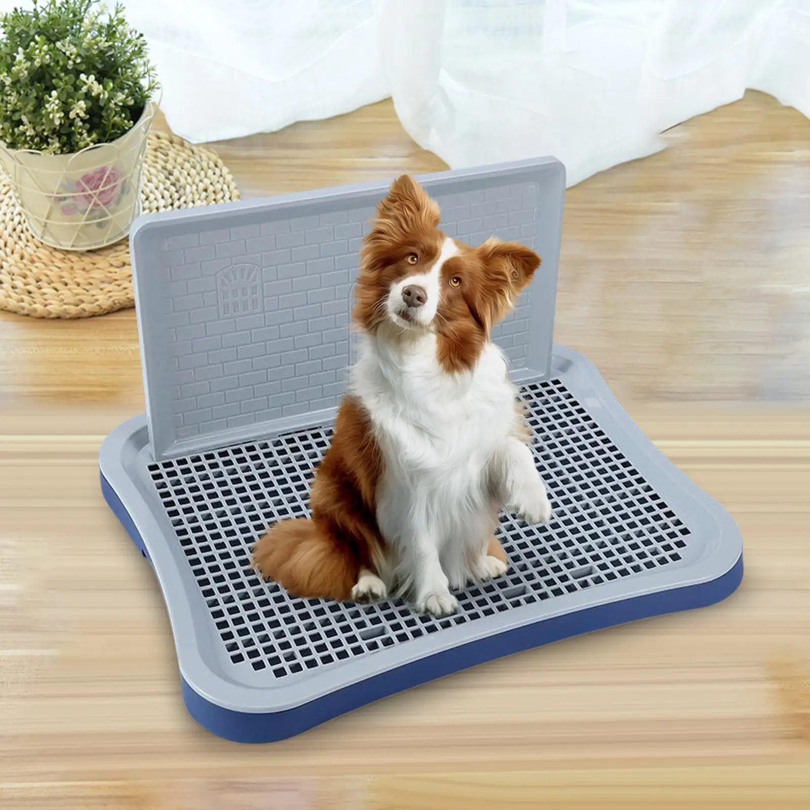 Portable Dog Toilet Potty Trainer Dog Potty Tray with Urinary Column Puppy